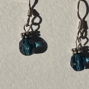 Elegant Blue Crystal Drop Earrings